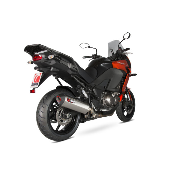 Scorpion Exhaust Kawasaki Versys 1000 Tourer / Versys 1000 Grand Tourer 2015 - 2018 Serket Parallel Slip-on Brushed Stainless Steel Sleeve